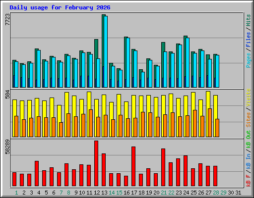 Daily usage for February 2026